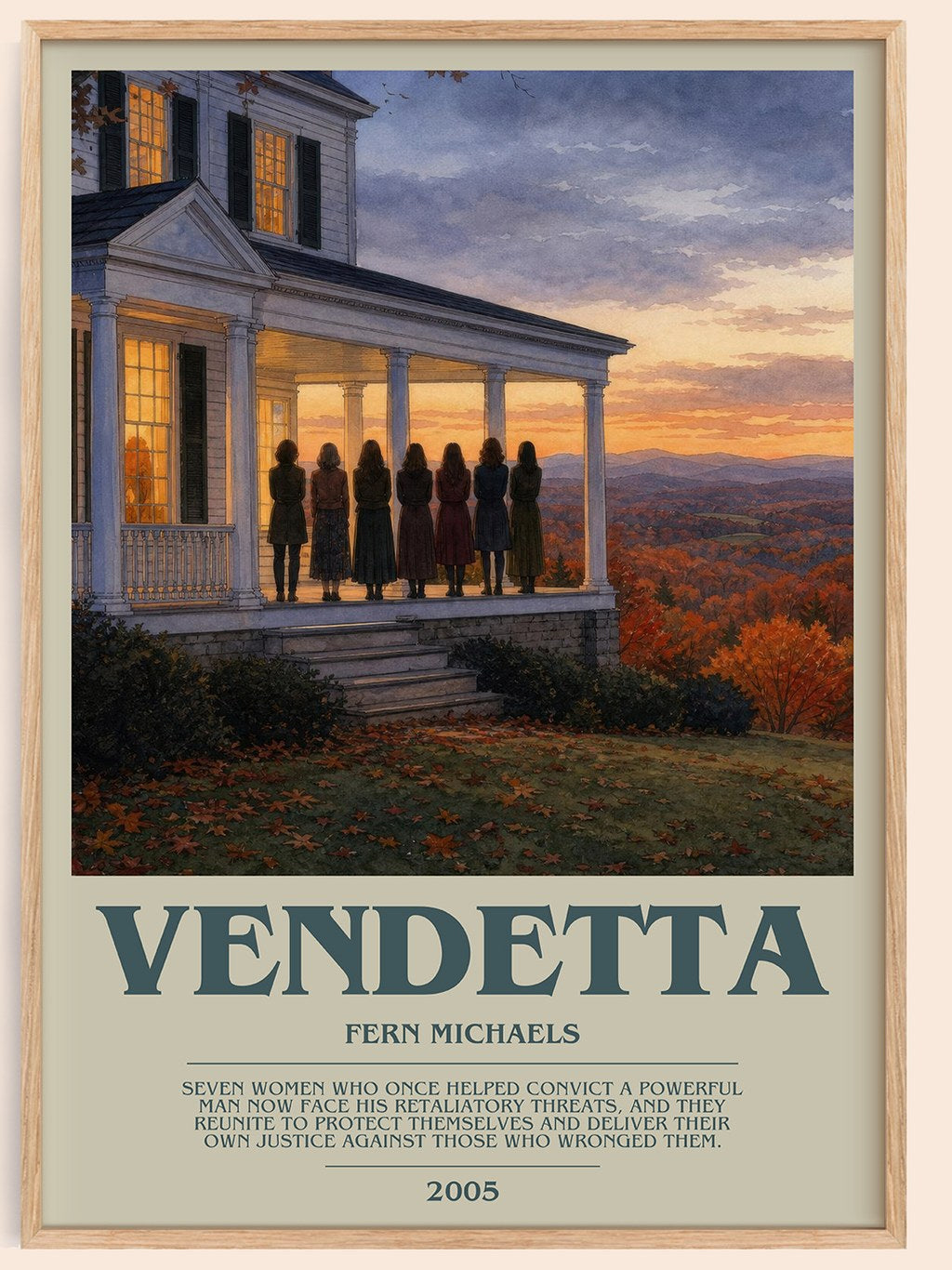 Vendetta bookish book poster by Fern Michaels – framed literary art print