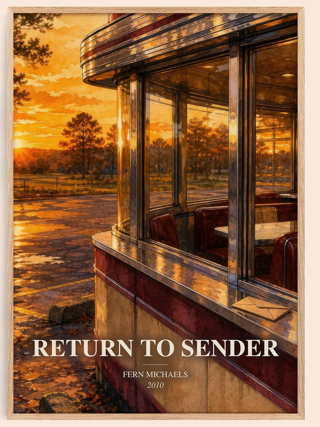 Return to Sender watercolour book poster by Fern Michaels – framed literary art print