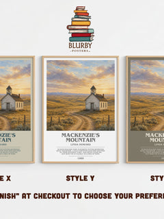 Mackenzie's Mountain bookish print in frame leaning in hallway – romance wall art