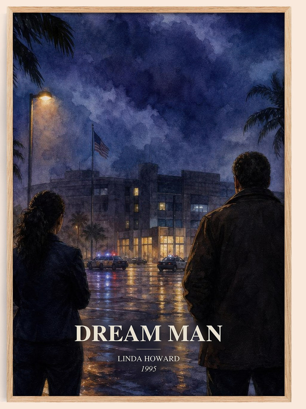 Dream Man watercolour book poster by Linda Howard – framed literary art print