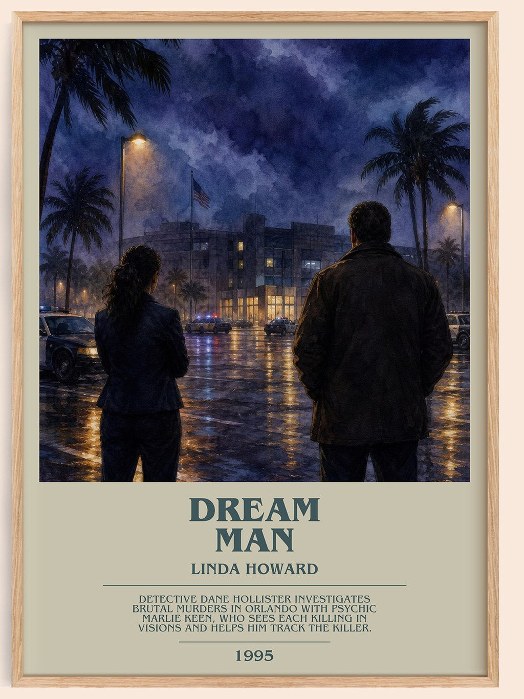 Dream Man bookish book poster by Linda Howard – framed literary art print