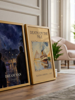 Dream Man watercolour print framed by window – literary home decor