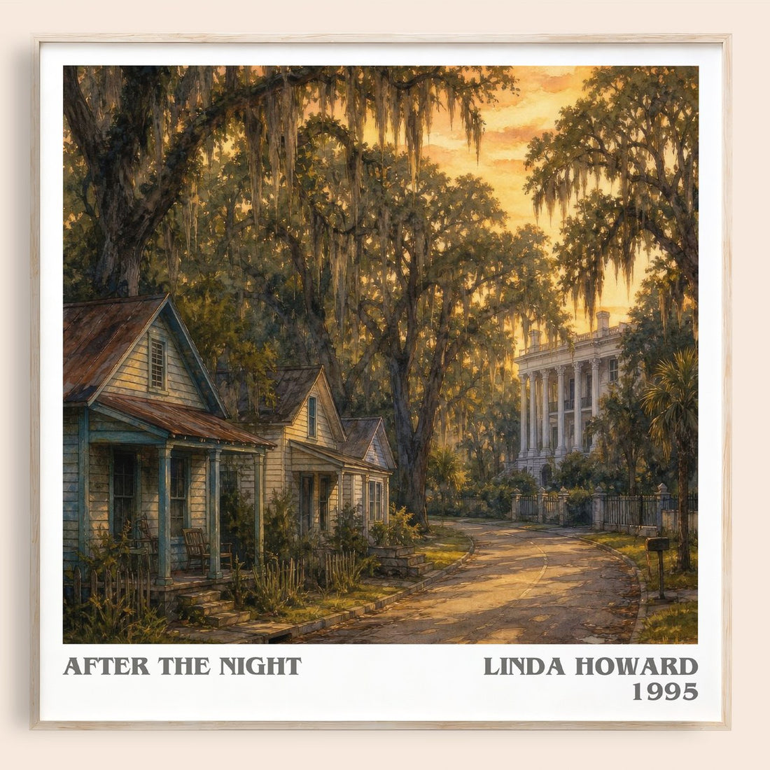 After the Night literary book poster by Linda Howard – framed literary art print