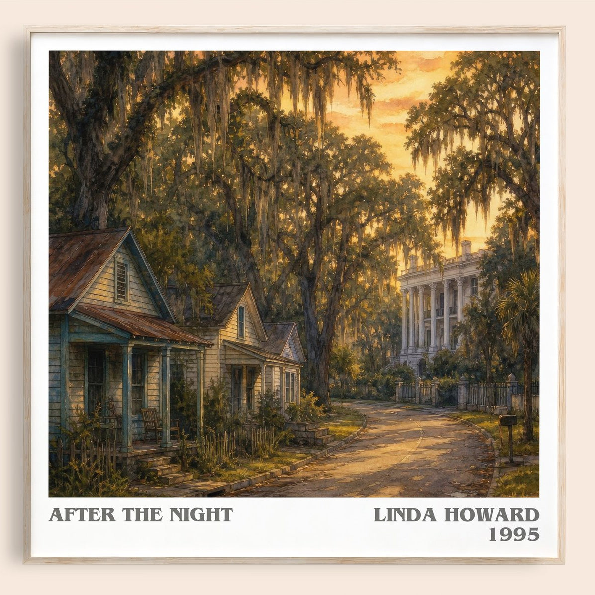 After the Night literary book poster by Linda Howard – framed literary art print