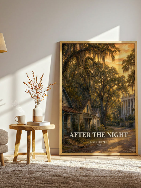 After the Night watercolour print in frame leaning in hallway – romance wall art