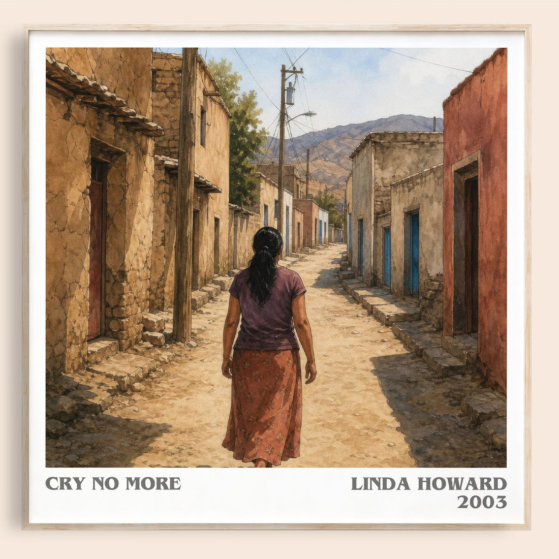 Cry No More literary book poster by Linda Howard – framed literary art print