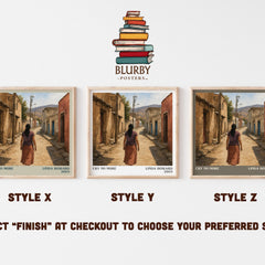 Cry No More literary print in frame leaning in hallway – thriller wall art