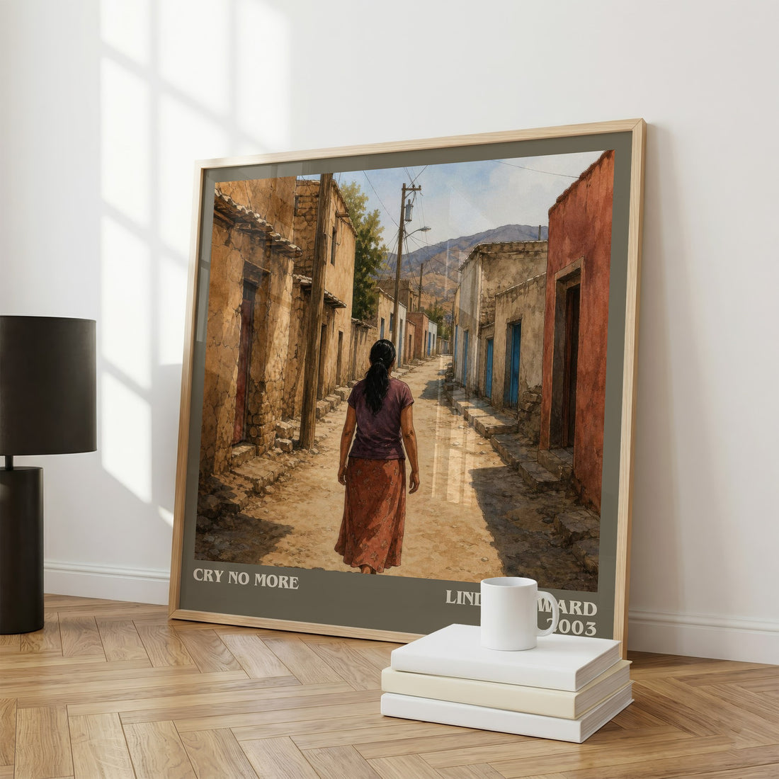Cry No More literary print framed by window – literary home decor