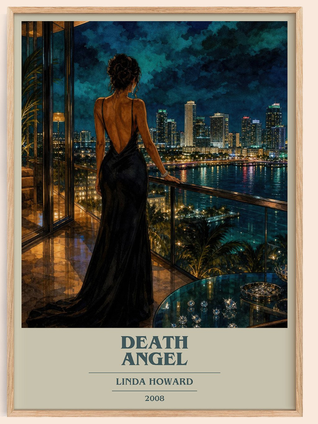 Death Angel book cover book poster by Linda Howard – framed literary art print