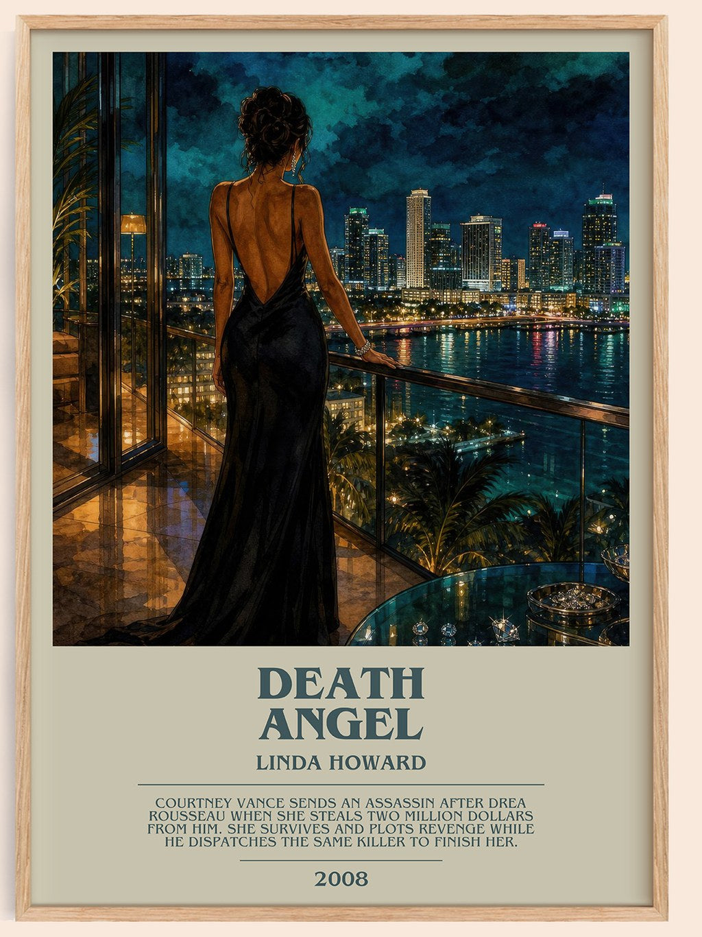 Death Angel bookish book poster by Linda Howard – framed literary art print