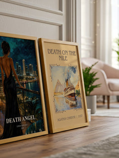 Death Angel watercolour print framed by window – literary home decor