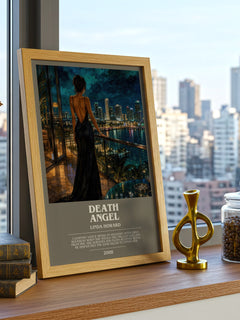 Death Angel bookish print framed by window – literary home decor