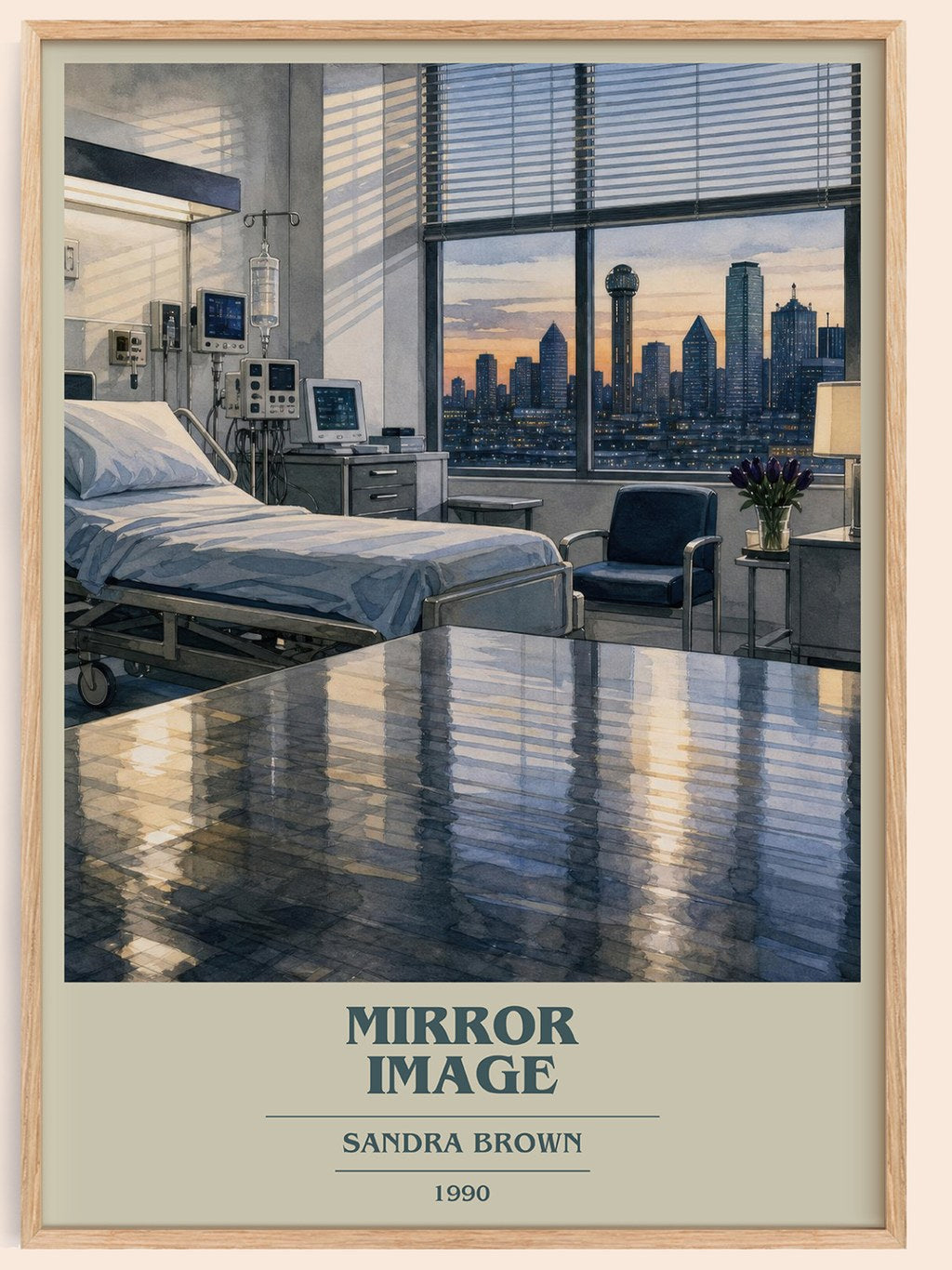 Mirror Image book cover book poster by Sandra Brown – framed literary art print