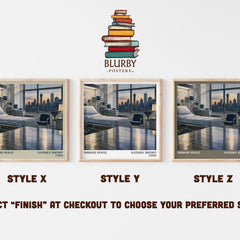 Mirror Image Literary Art Print by Sandra Brown – Style X, Y and Z square prints side by side – choose your finish