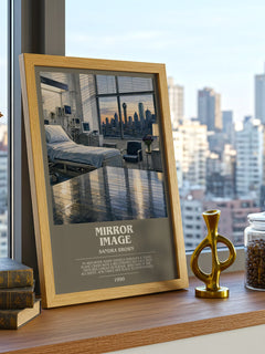 Mirror Image bookish print framed by window – literary home decor
