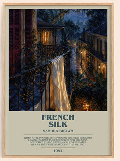 French Silk bookish book poster by Sandra Brown – framed literary art print