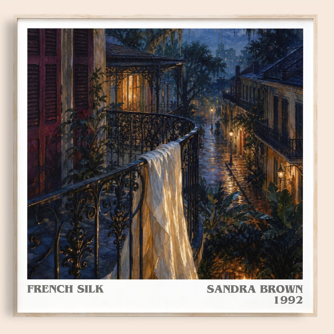 French Silk literary book poster by Sandra Brown – framed literary art print