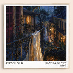 French Silk literary book poster by Sandra Brown – framed literary art print