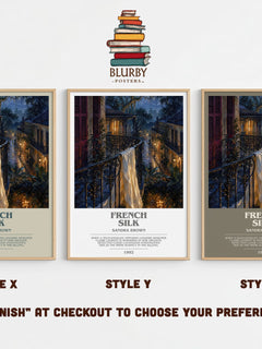 French Silk bookish print in frame leaning in hallway – legal thriller wall art