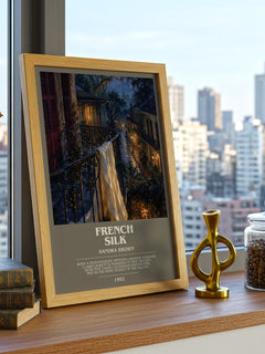 French Silk bookish print framed by window – literary home decor