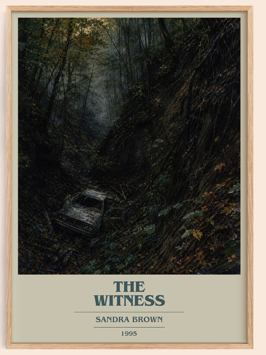 The Witness book cover book poster by Sandra Brown – framed literary art print
