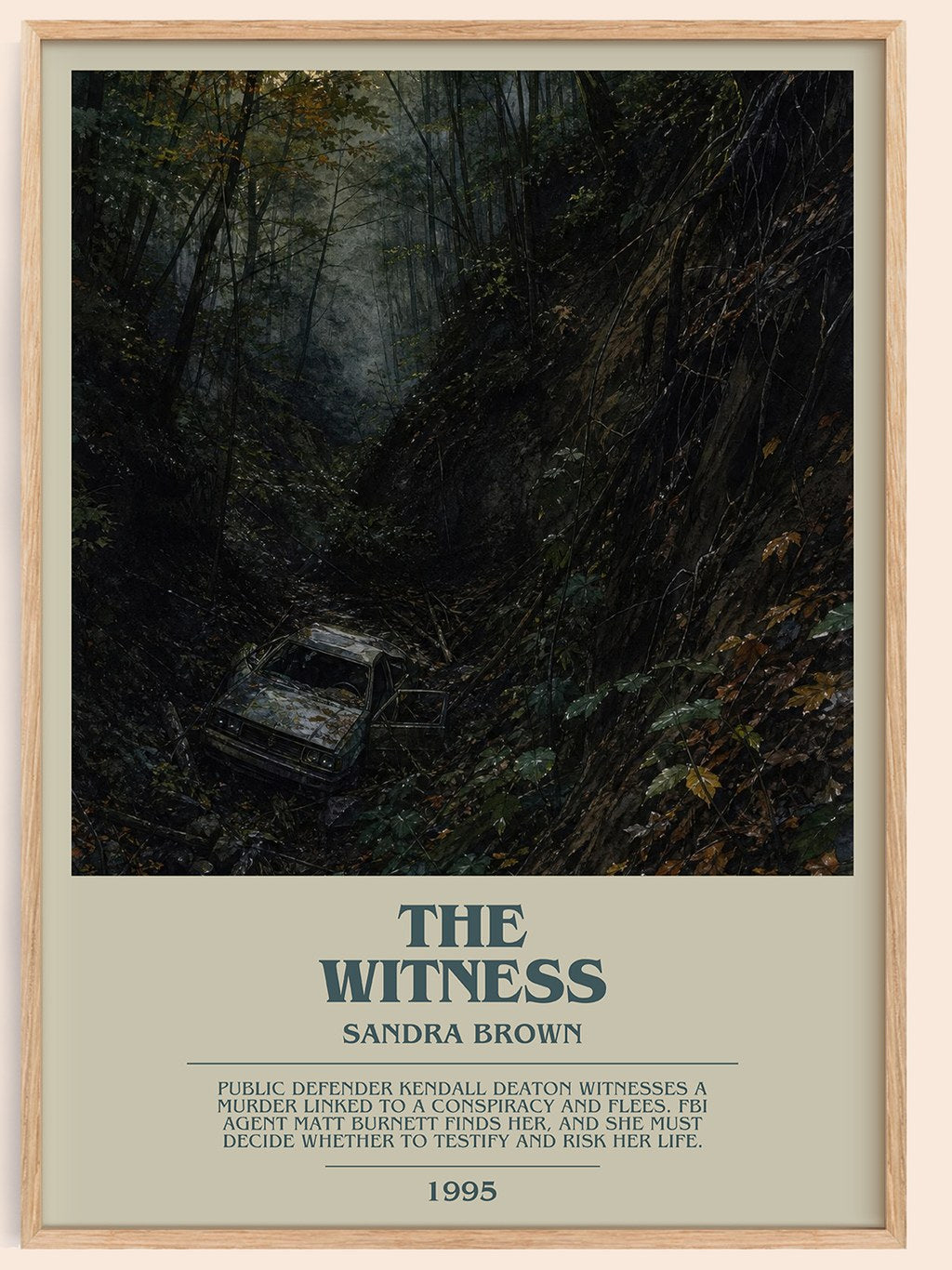 The Witness bookish book poster by Sandra Brown – framed literary art print