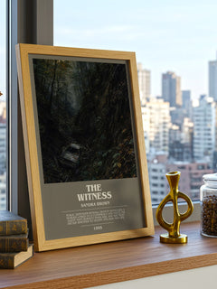 The Witness bookish print framed by window – literary home decor