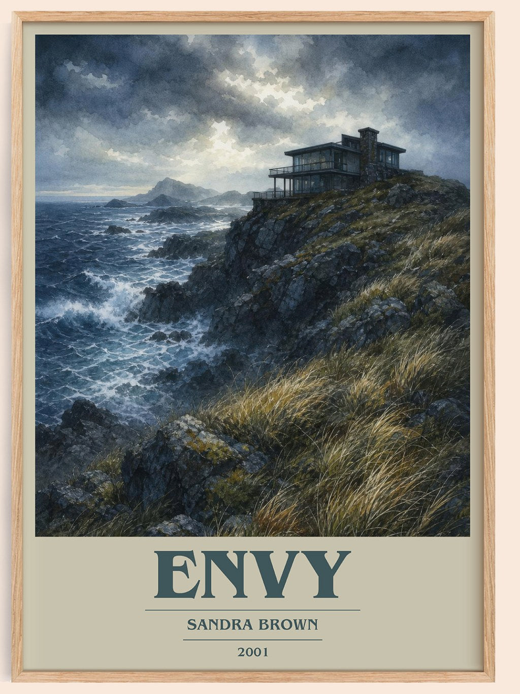 Envy book cover book poster by Sandra Brown – framed literary art print
