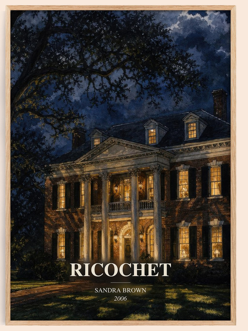 Ricochet watercolour book poster by Sandra Brown – framed literary art print