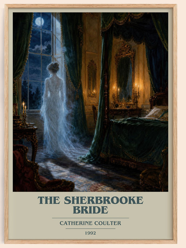 The Sherbrooke Bride book cover book poster by Catherine Coulter – framed literary art print