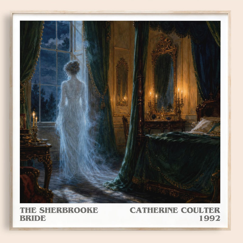 The Sherbrooke Bride literary book poster by Catherine Coulter – framed literary art print
