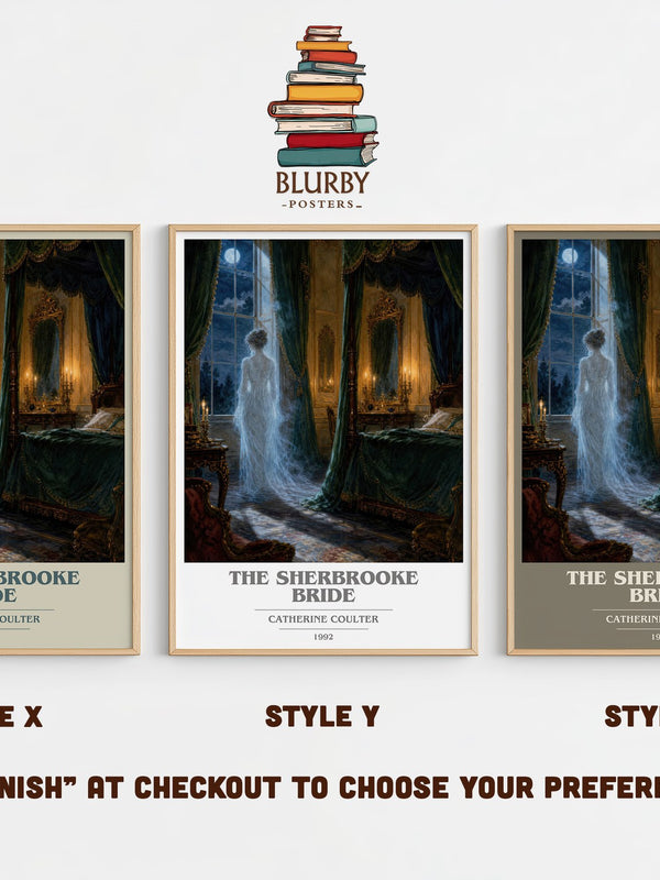 The Sherbrooke Bride book cover print in frame leaning in hallway – romance wall art