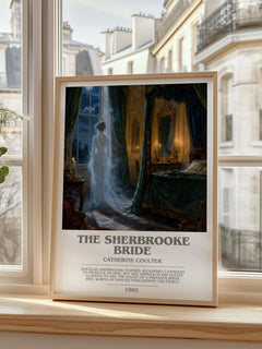 The Sherbrooke Bride bookish poster colour and style options – Catherine Coulter book art