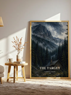 The Target watercolour print in frame leaning in hallway – thriller wall art