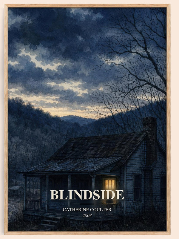 Blindside watercolour book poster by Catherine Coulter – framed literary art print
