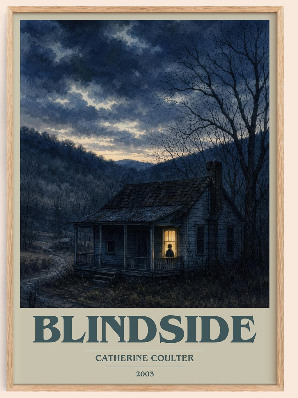 Blindside book cover book poster by Catherine Coulter – framed literary art print