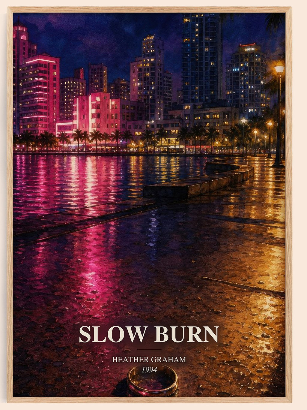 Slow Burn watercolour book poster by Heather Graham – framed literary art print