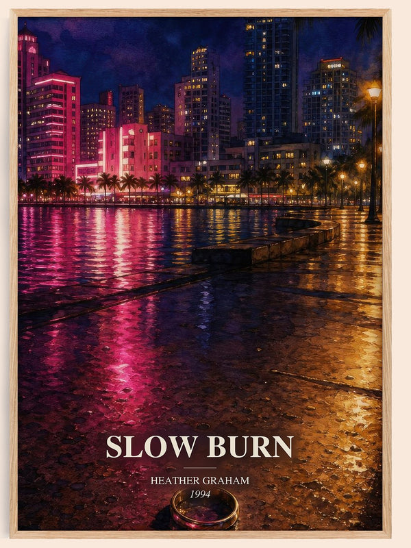 Slow Burn watercolour book poster by Heather Graham – framed literary art print