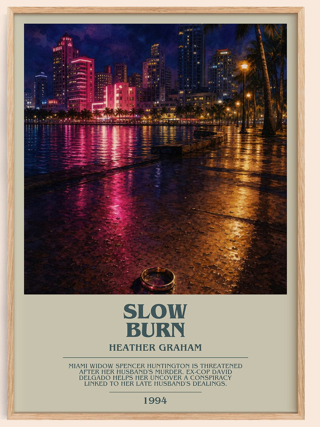 Slow Burn bookish book poster by Heather Graham – framed literary art print