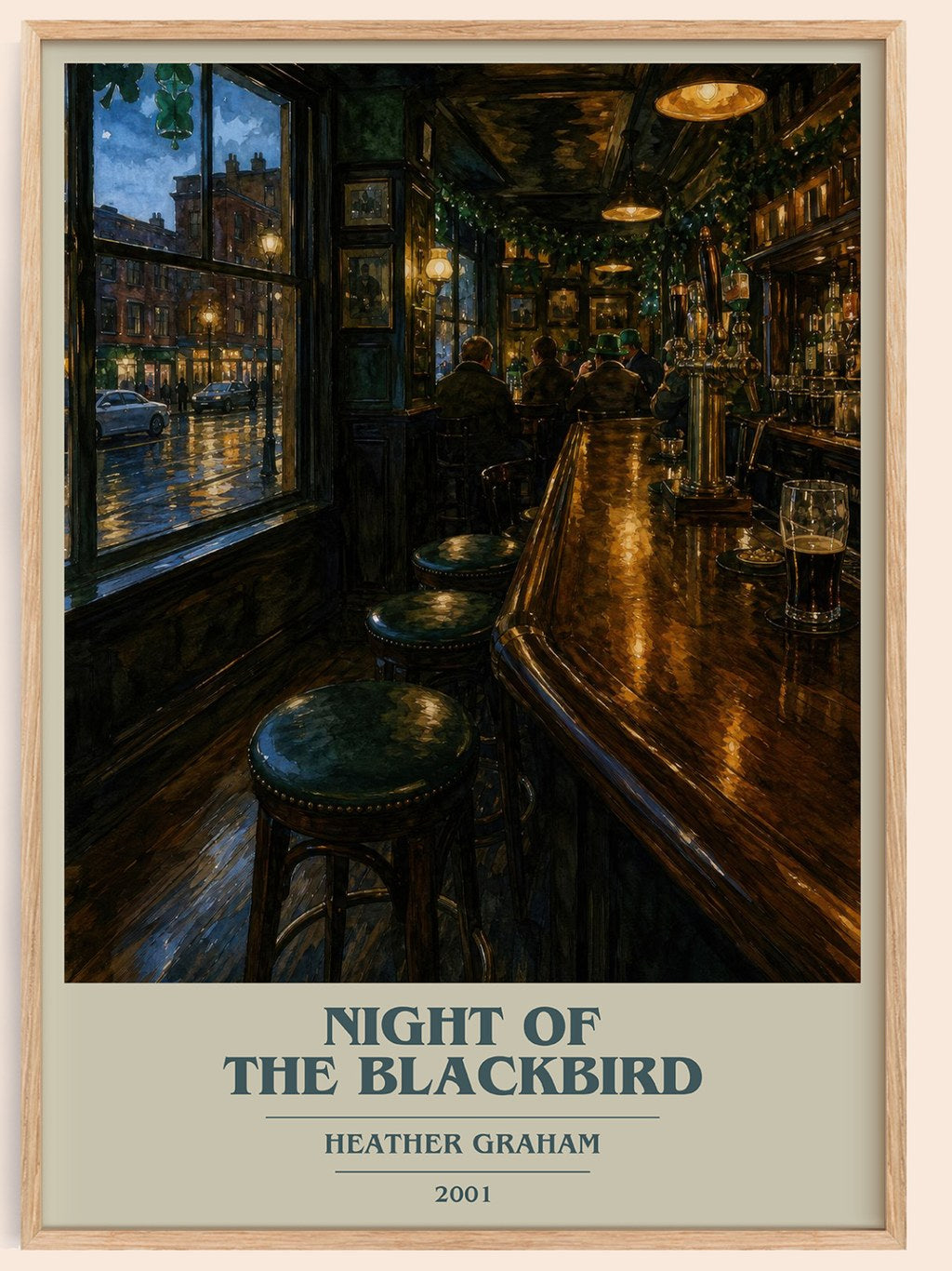 Night of the Blackbird book cover book poster by Heather Graham – framed literary art print