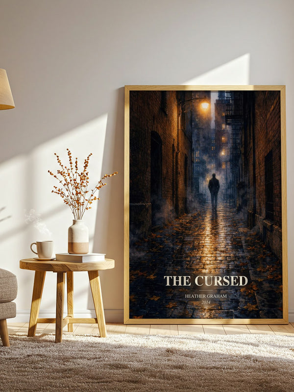 The Cursed watercolour print in frame leaning in hallway – thriller wall art