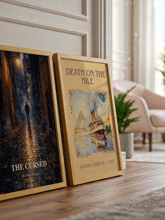 The Cursed watercolour print framed by window – literary home decor