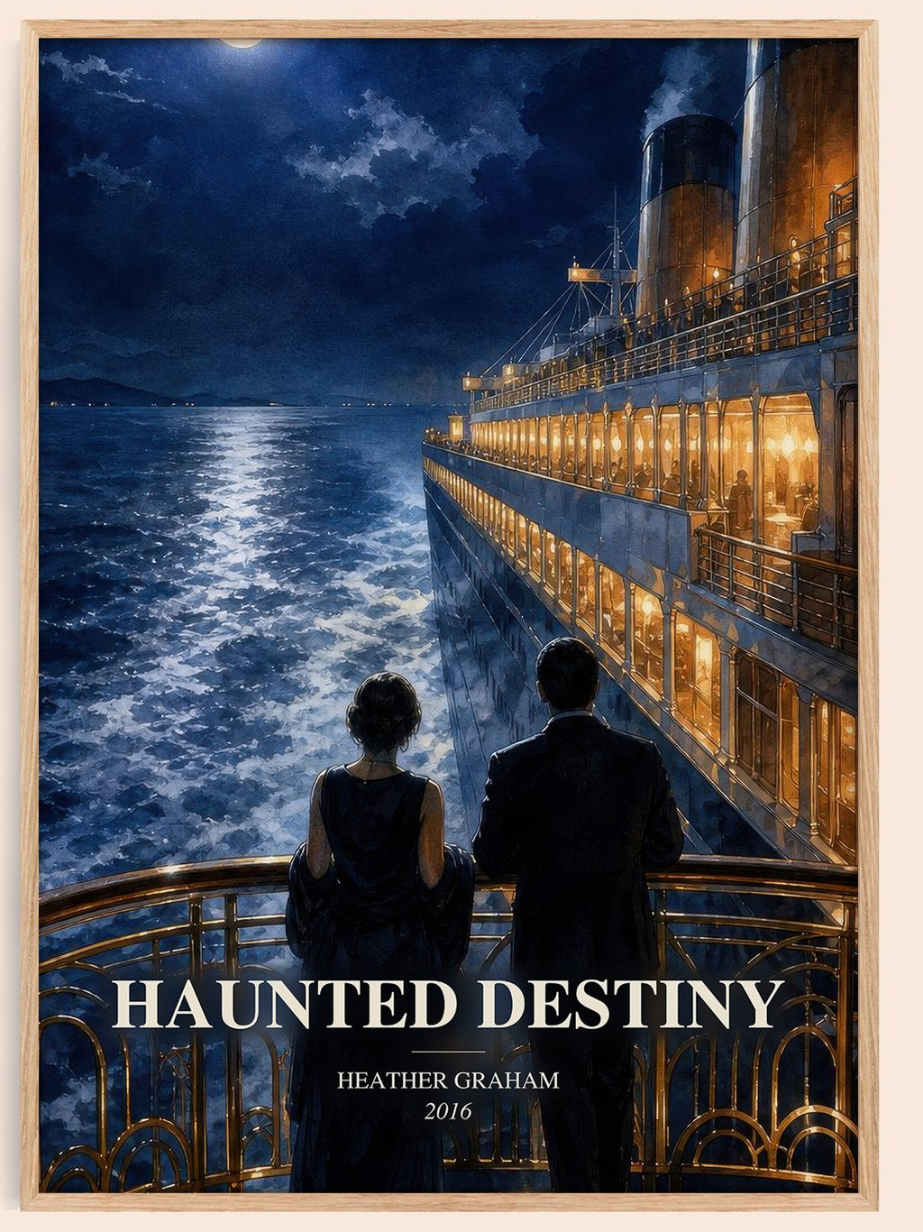 Haunted Destiny watercolour book poster by Heather Graham – framed literary art print