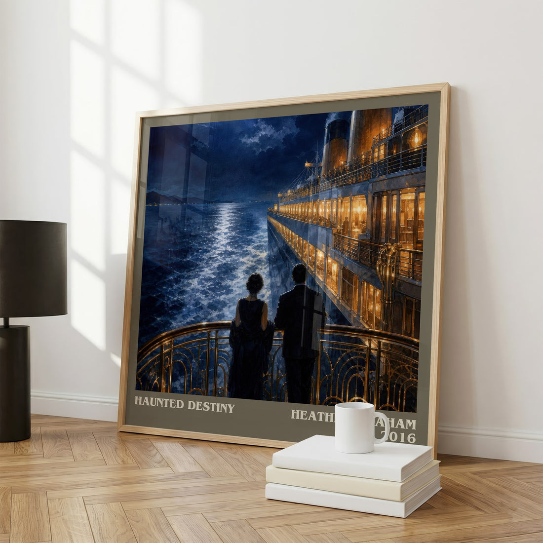 Haunted Destiny literary print framed by window – literary home decor