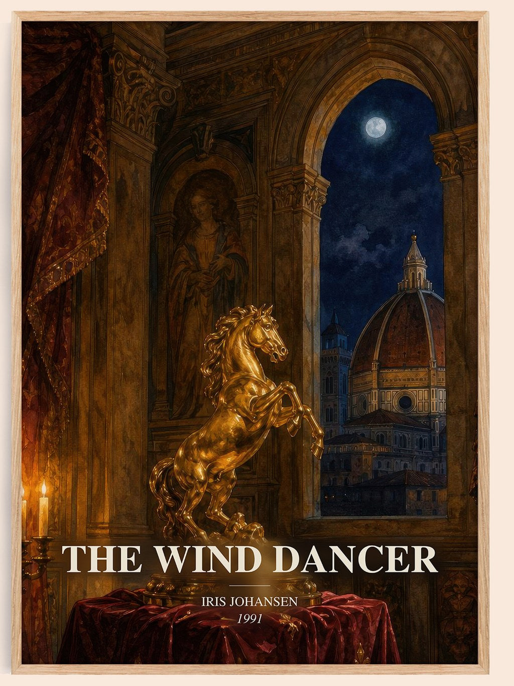 The Wind Dancer watercolour book poster by Iris Johansen – framed literary art print