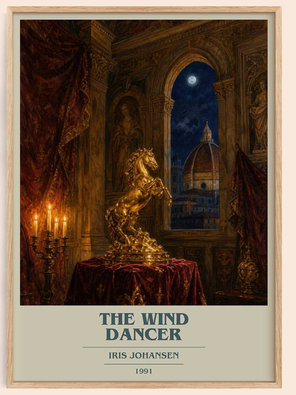 The Wind Dancer book cover book poster by Iris Johansen – framed literary art print