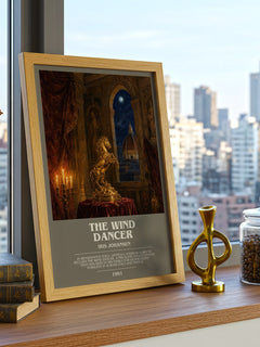 The Wind Dancer bookish print framed by window – literary home decor
