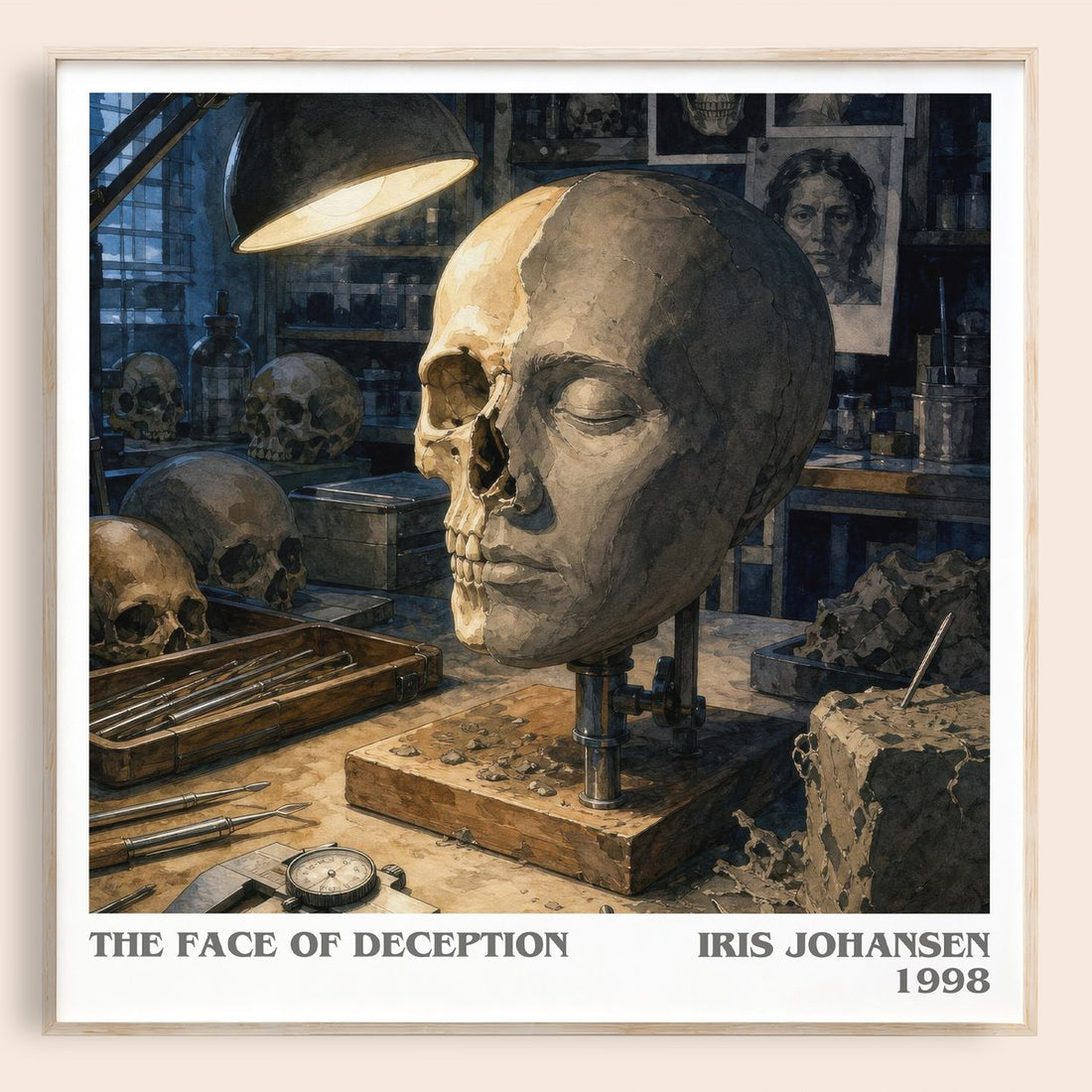 The Face of Deception literary book poster by Iris Johansen – framed literary art print
