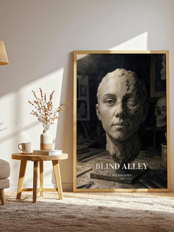 Blind Alley watercolour print in frame leaning in hallway – thriller wall art