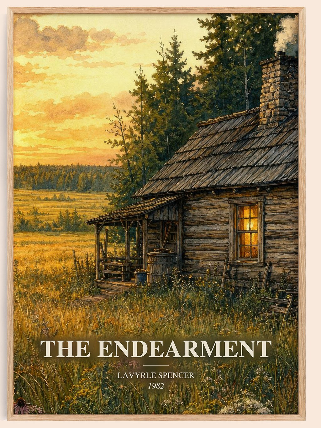 The Endearment watercolour book poster by LaVyrle Spencer – framed literary art print